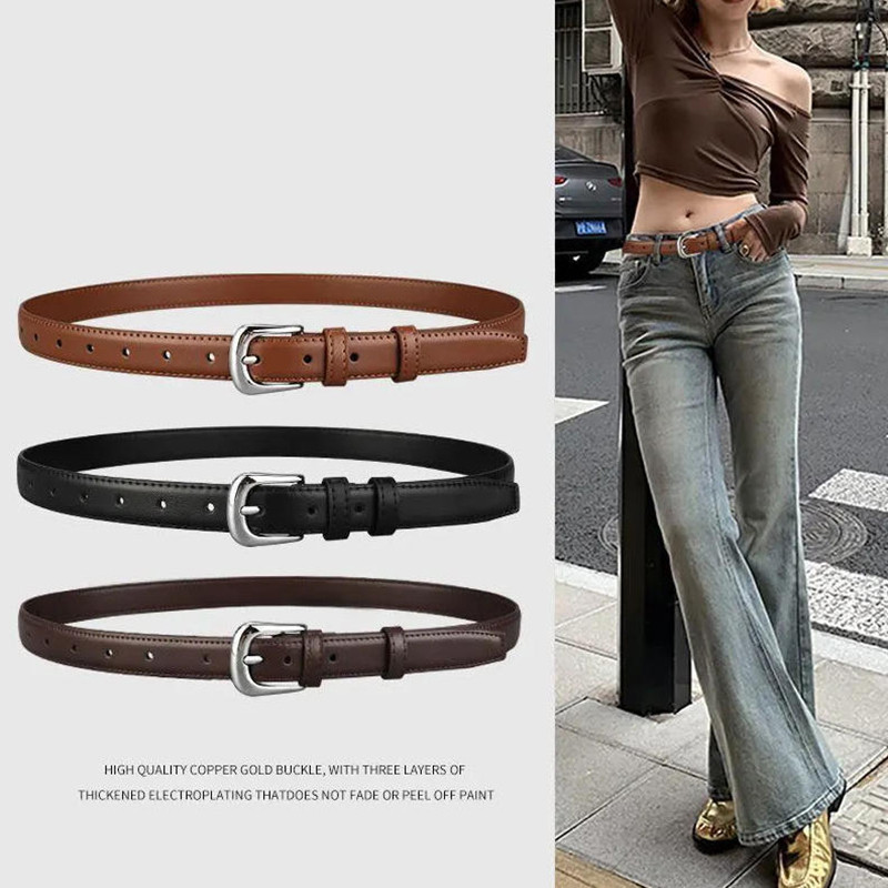 Belt Women's Retro Versatile Trendy Belt Summer New Instagram Style Small Crowd Waist Closing Jeans 