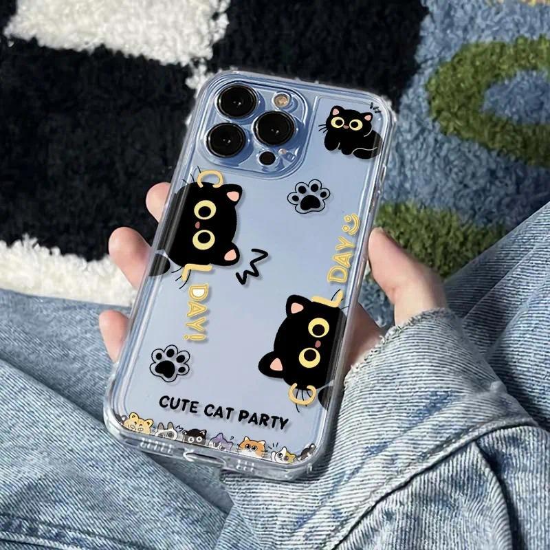 น่ารักแมวดําเคสโทรศัพท์สําหรับ iQOO S30 Pro Mini Z9S Z10 Turbo Z9 Turbo Plus Z9X Z8 Z8X Z7X Z7i Z6 Z