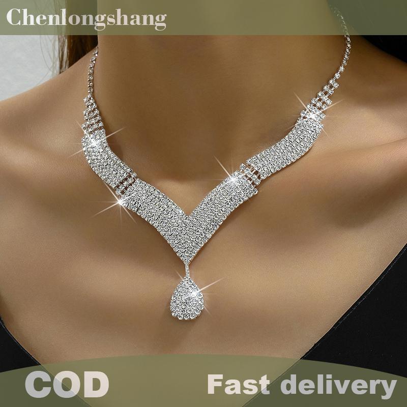 ชุดเครื่องประดับrhinestone สร้อยคอมากกว่า 2PCS สำหรับงานแต่งงานและเป็นของขวัญ