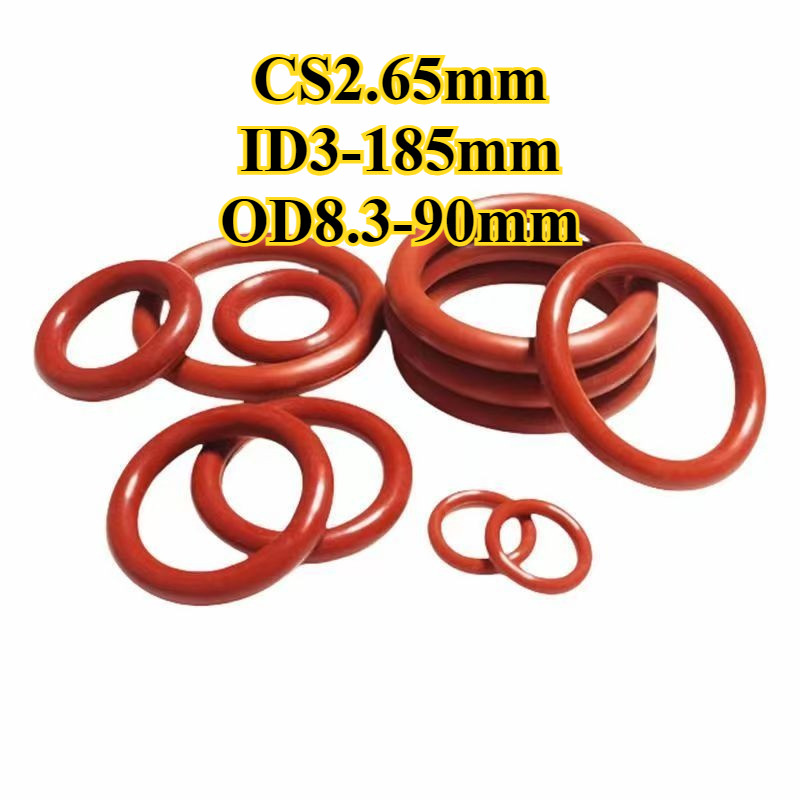 แหวนซีลโอริงซิลิโคนสีแดง CS26.5mm*ID3-185mm แหวนกันน้ําส่วนประกอบปิดผนึกทนอุณหภูมิสูง (YDD-LD-MB)