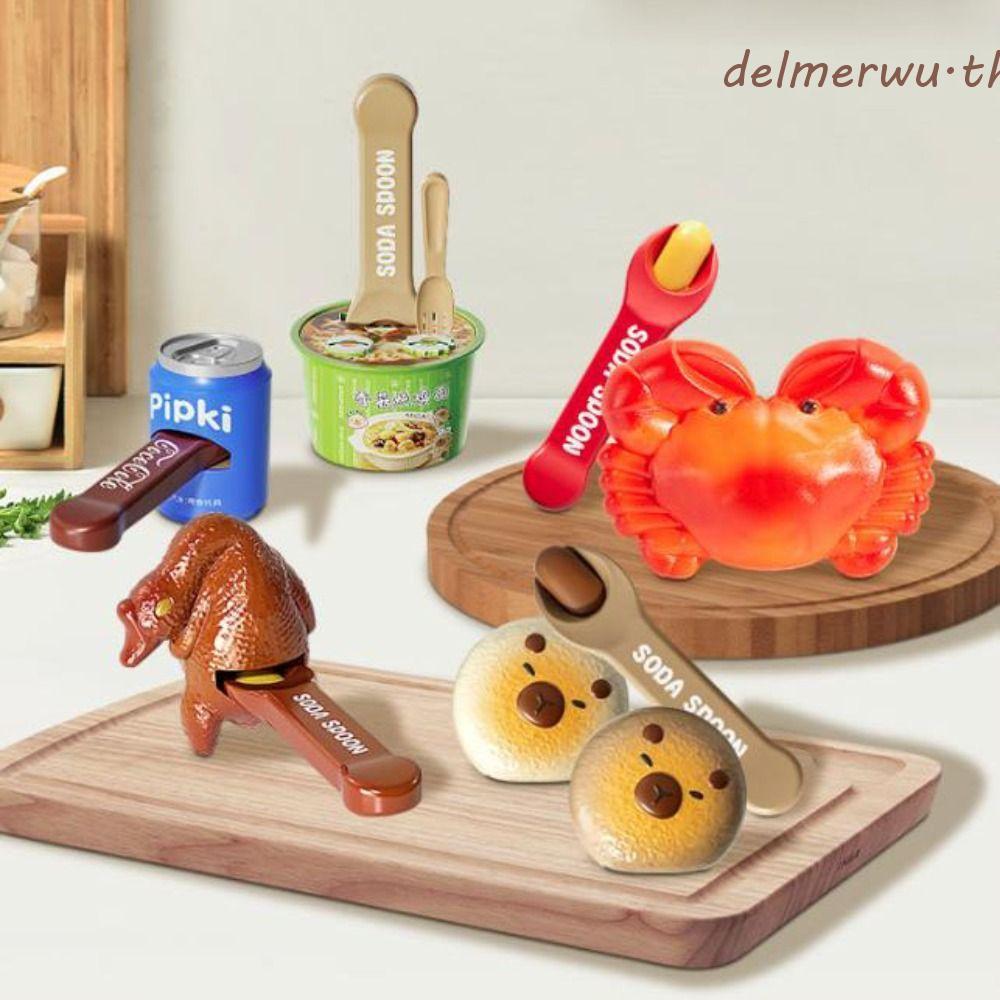 DELMERWU Ramen Feeding Toy, Crab Panda Food Feeding Toys, Desktop Ornament Duck French Fries Bread P