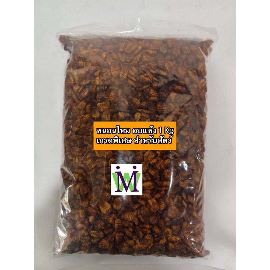 หนอนไหม หนอนไหมอบแห้ง 1Kg หนอนอบแห้ง mushi อาหารหนูแฮมสเตอร์ อาหารนก อาหารเม่น อาหารชูการ์ อาหารแพรี่ด็อก อาหารไก่