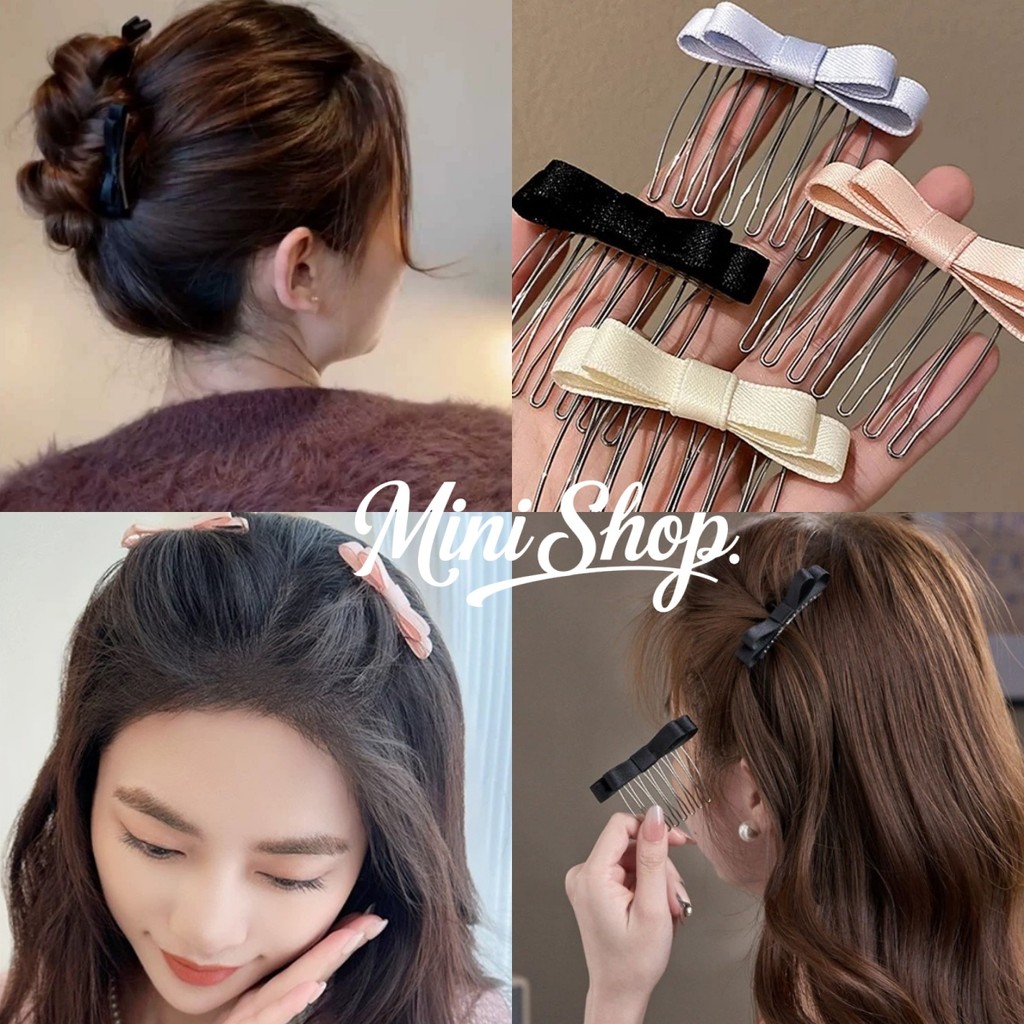 Mini shop🌸พร้อมส่ง🌸(VO-63)กิ๊ฟหนีบผม ดีเทลลายโบว์ สินค้าแฟชั่น สีพาสเทล