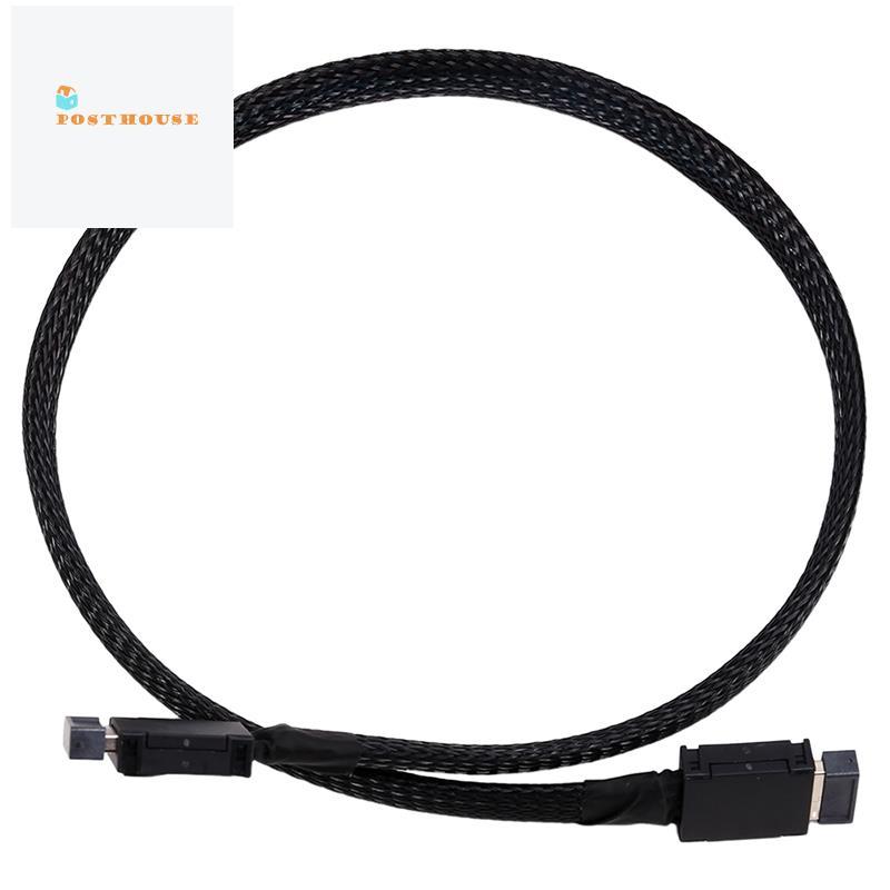 [posthouse]PCIE 4.0 X4 GEN4 SAS4 Oculink Cable SFF-8611 Braided Soft Extender Cable GPU SSD OCuLink 4X Silver-Plated Wire 24Gbps