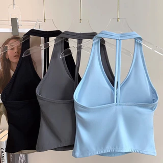 【YOGATRUTH】ชุดโยคะ เสื้อชั้นในกีฬาแบบมีฟองน้ำเสริมหน้าอก เสื้อกล้ามออกกำลังกาย สามารถสวมใส่เดี่ยวๆ หรือเป็นชั้นในได้ มีหลายสีให้เลือก