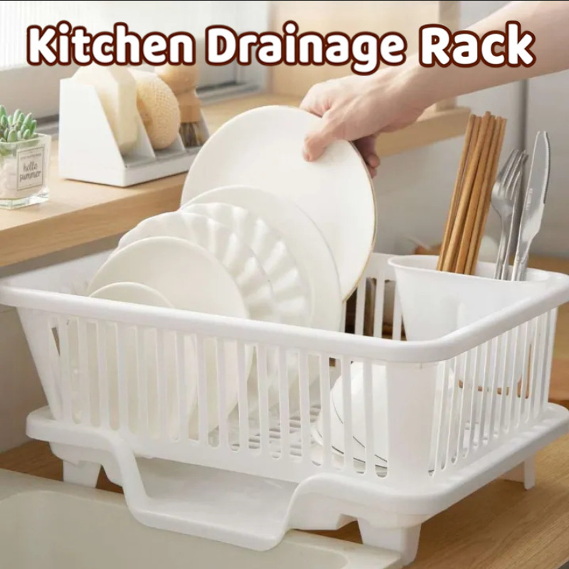 ห้องครัวชั้นระบายน้ําพร้อมDrainer Boardขนาดใหญ่ความจุจานDrying Rack Sink Drainer