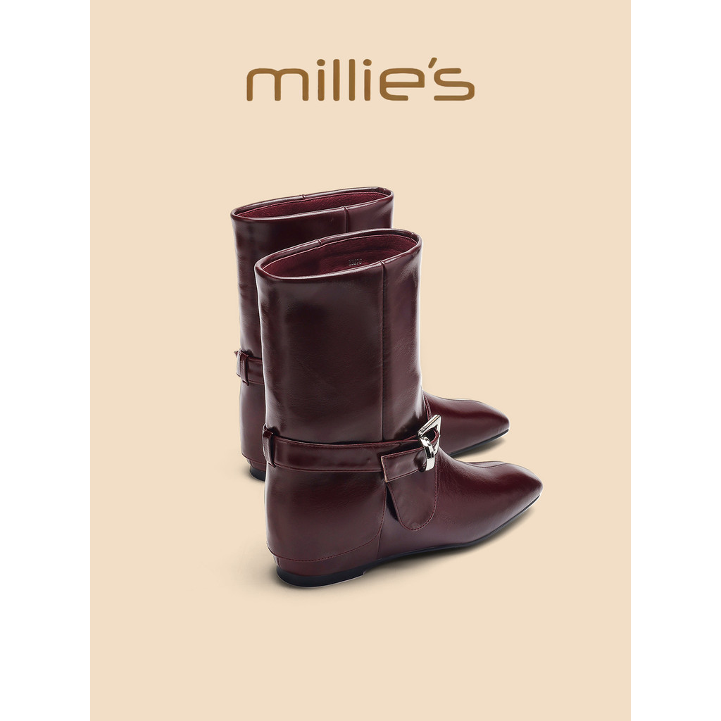 Millies Miaoli รองเท้าผู้หญิงเข็มขัดสบายหัวเข็มขัด Retro เชลซีรองเท้าส้นแบนรองเท้าแฟชั่น 2025 สไตล์ใ