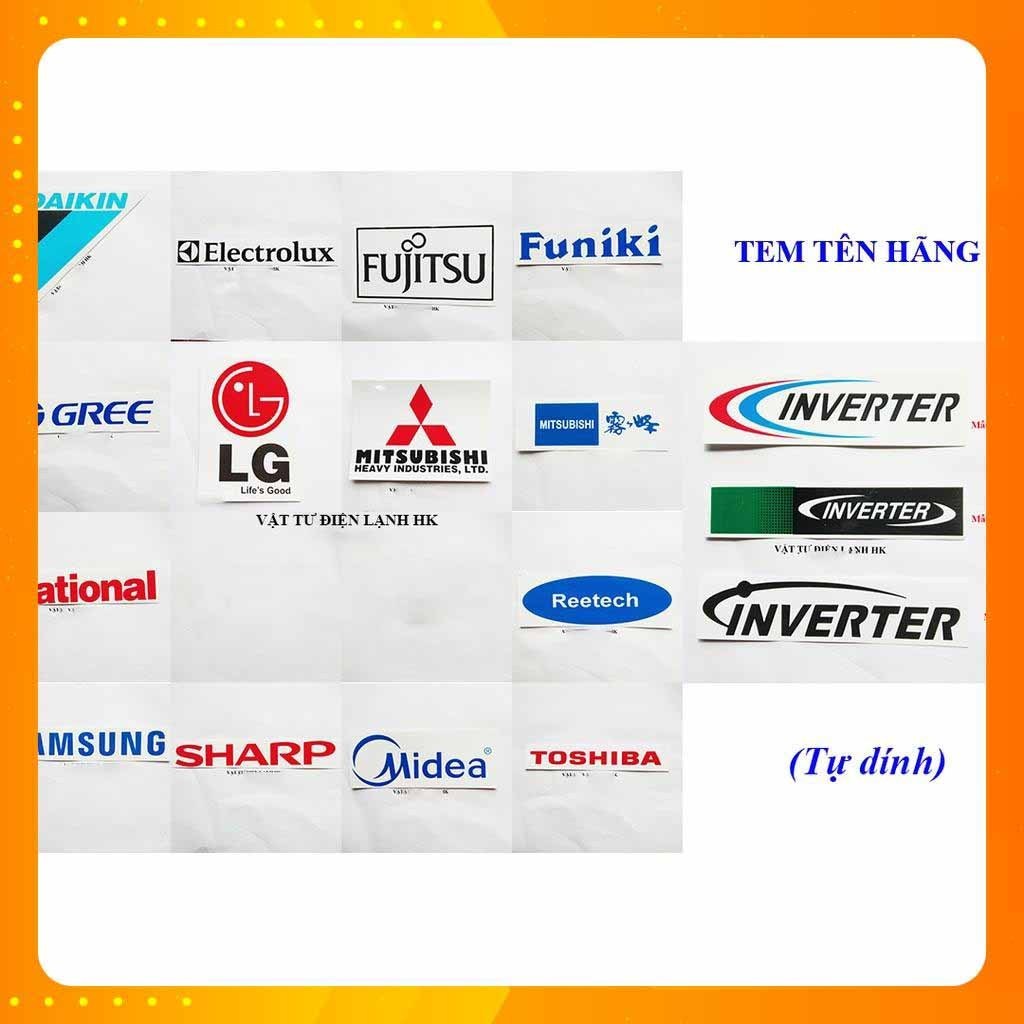 10 ชิ้น ยี่ห้อ NAME DECAL STICKERS เครื่องปรับอากาศ - ตู้เย็น - เครื่องซักผ้า - ยี่ห้อ Pana Sanyo Aqua Toshiba Samsung Sharp Hitachi LG