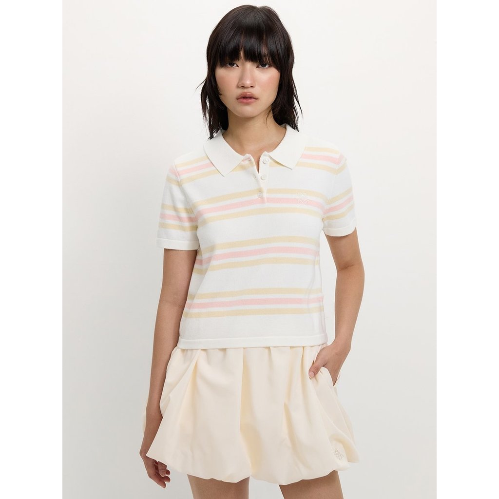 [Pomelo] เสื้อโปโลลายทาง / Striped Polo Top