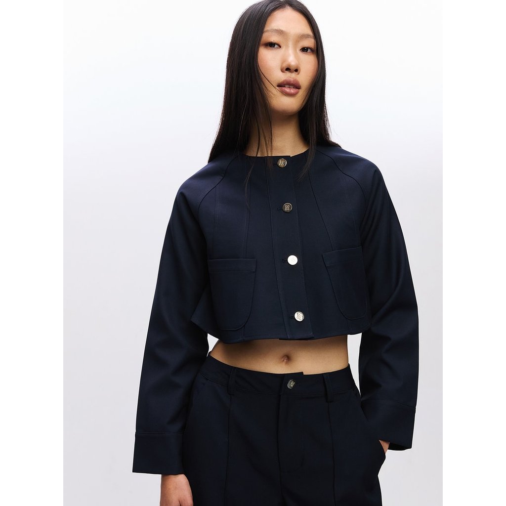 [Pomelo] เสื้อแจ็คเก็ตทรงครอป / Cropped Jacket