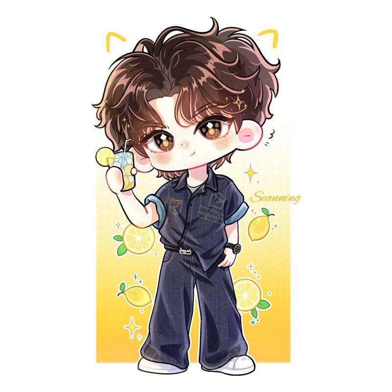 Speedy Shipment Tian Xuning Stand Merchanting Lemonade น่ารักรุ่น Q พวงกุญแจอะคริลิคเดสก์ท็อปตกแต่งก