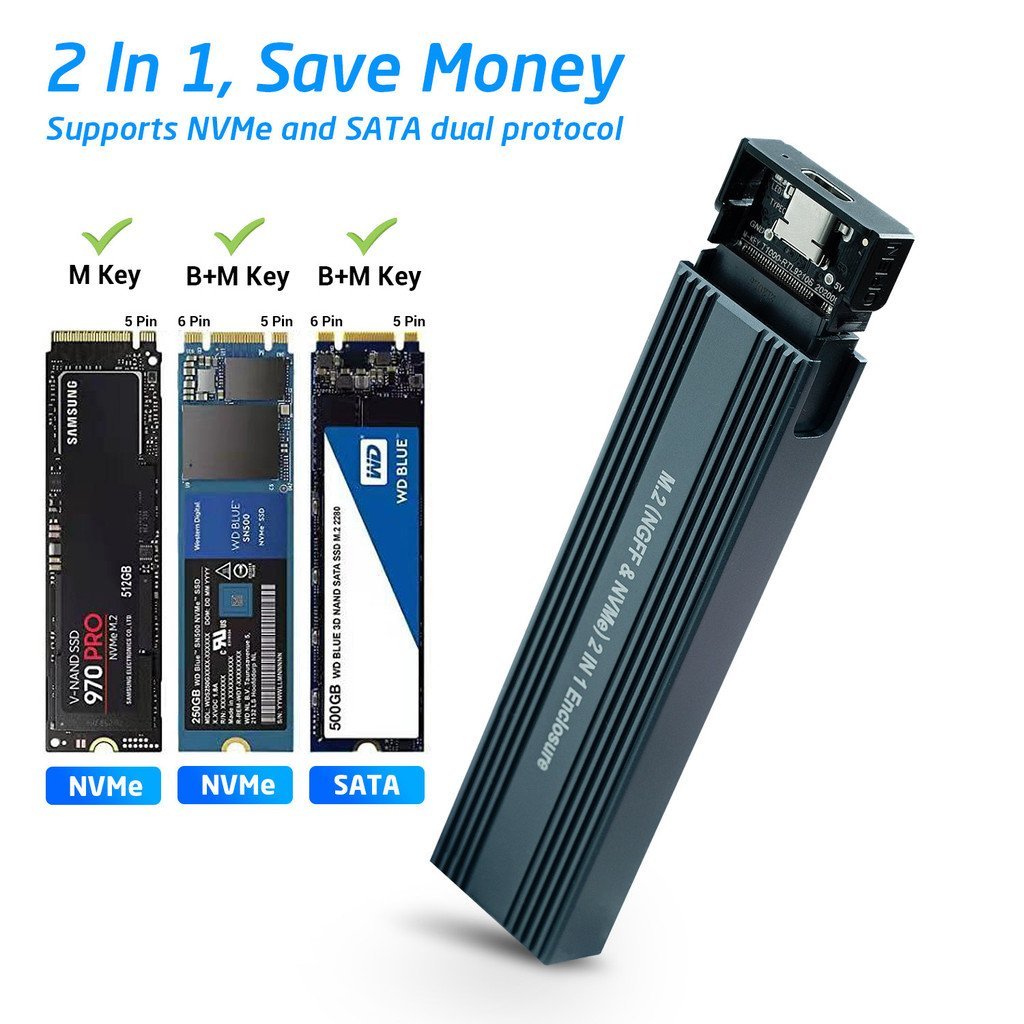 Type-C3.1 NVFF2/Gen รองรับวัสดุหลายโปรโตคอลอลูมิเนียมสไตล์ใหม่ M2 Dual Protocol NVME OZKH