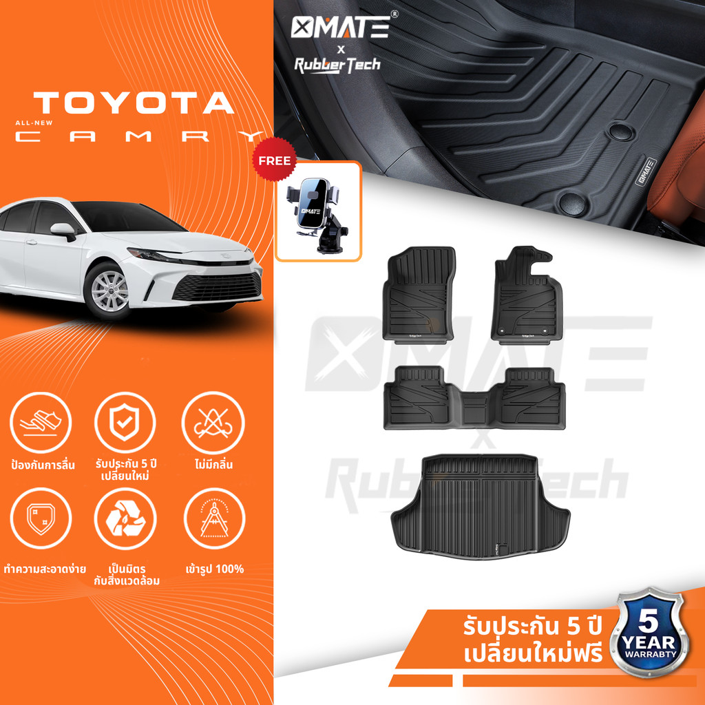 【หนาพิเศษ】พรมปูพื้นรถยนต์ TOYOTA  All New Camry 2025 ( XV80 )3D พรมรถ XPE+TPE กันลื่นทนต่อการสึกหรอ อะ (สินค้าใหม่)