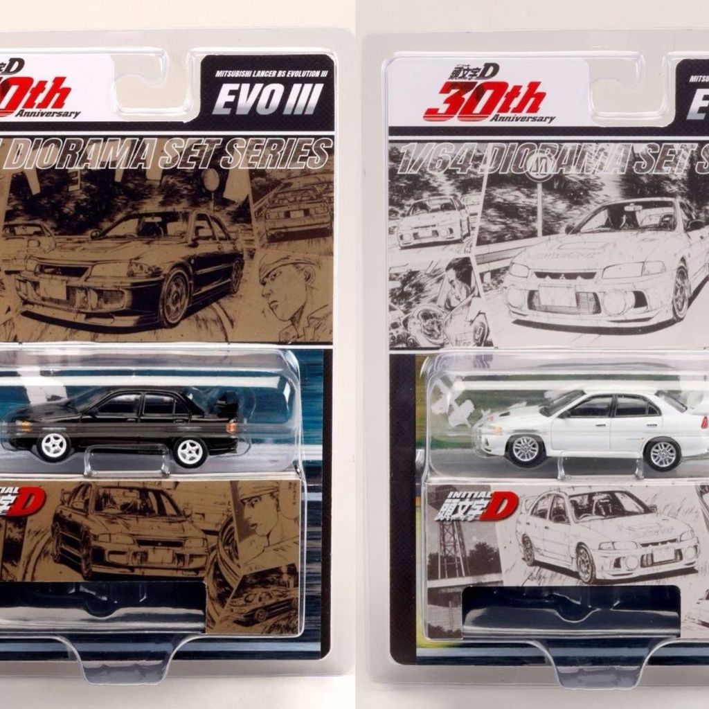 HobbyJapan 1/64 Initial D Mitsubishi Evo Alloy รถเหล็กโมเดลของเล่นของขวัญวันเกิด