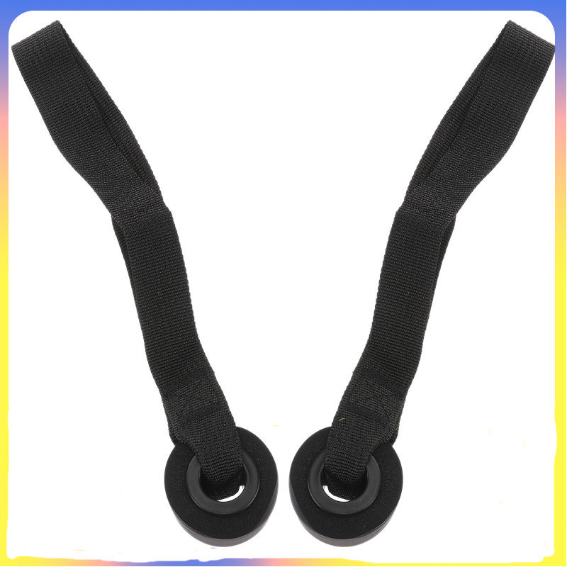 🏠 2 ชิ้น สายยางยืดพร้อมจุดยึดประตู สำหรับอุปกรณ์ฟิตเนสที่บ้าน แกน PVC สีดำ ขนาด 7.86X1.57X1.57 นิ้ว