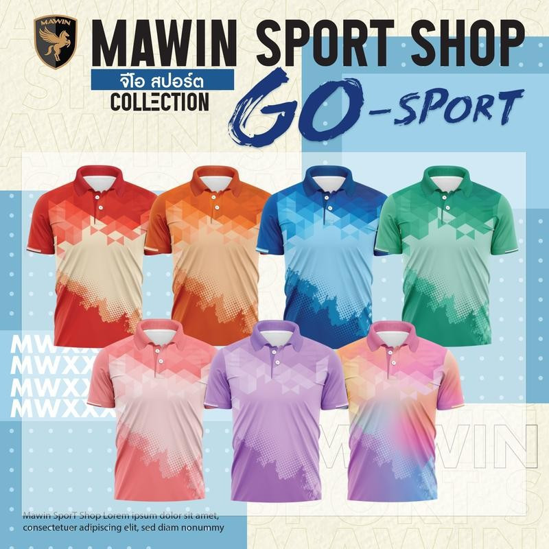 MAWIN เสื้อโปโล GO Sport ใส่ได้ทั้งผู้ชายและผู้หญิง Polo Shirt Clothing คอปก