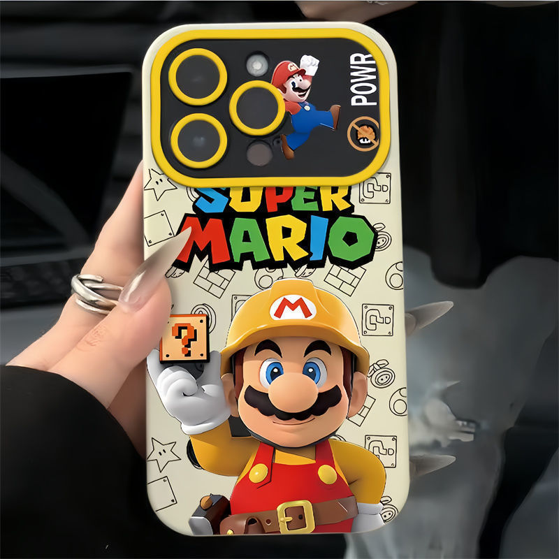 [Mario/หน้าต่างขนาดใหญ่/วินาทีถึง 17/การ์ตูน/เคสแบบนุ่ม] เหมาะสําหรับ iPhone x xs xr xsmax 11 12 13 14 15 16 17por max 14 15 16plus 17air เคสป้องกัน