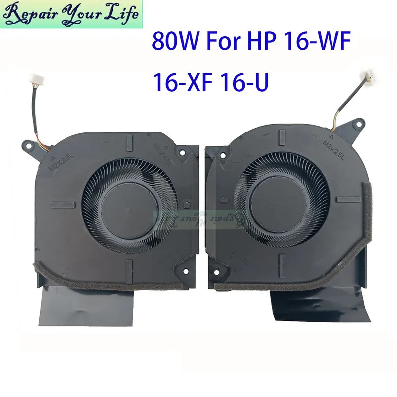80W 12V โน้ตบุ๊ค Cooling CPU GPU พัดลมสําหรับ HP OMEN 16-WF 16-XF 16-U TPN-C167 TPN-C168 N44737-001 