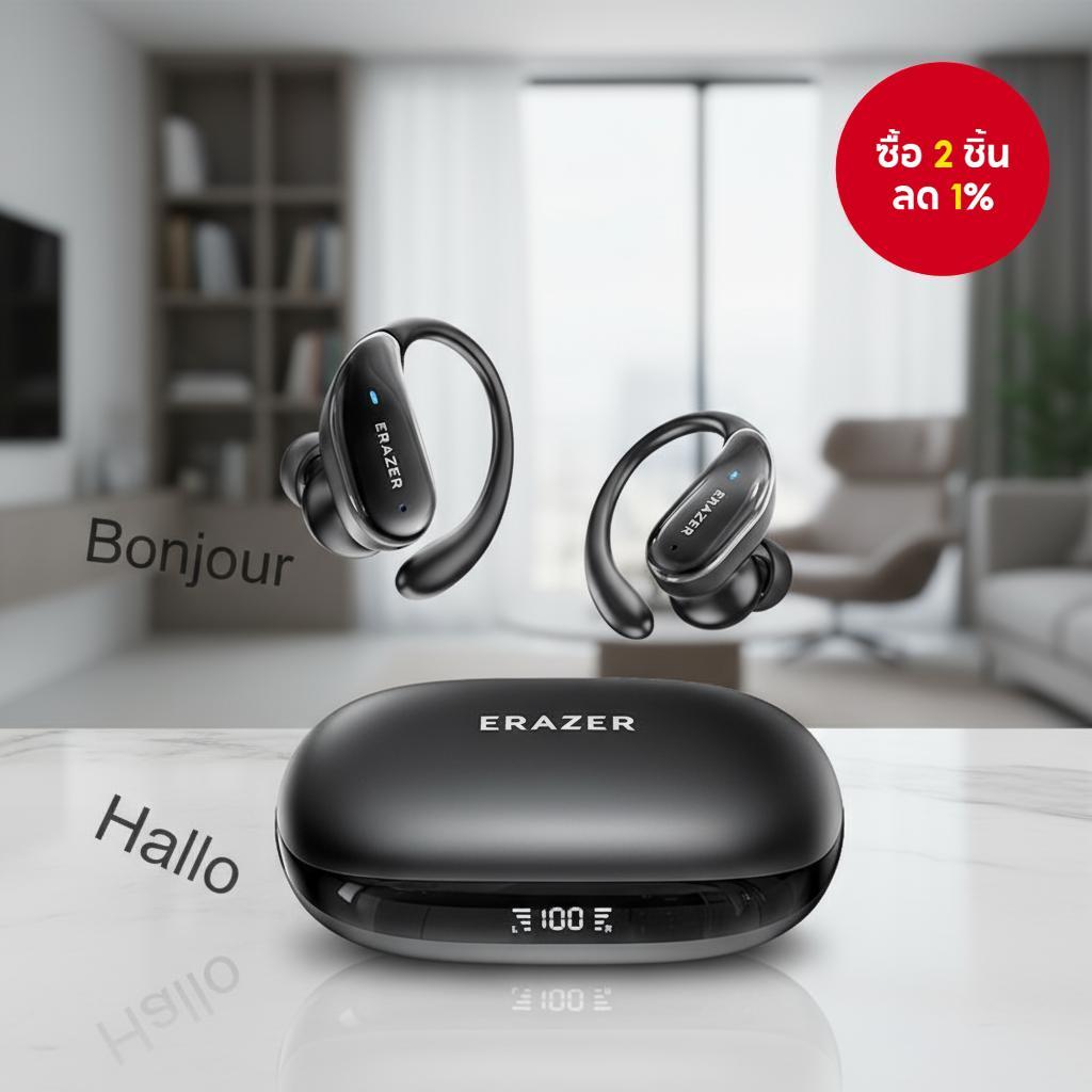 เอราเซอร์ XT80 PRO หูฟังบลูทูธเอไอ ANC สําหรับเล่นกีฬา หูฟังไร้สาย 135 ภาษาแปลเสียง ตัดเสียงรบกวน กั