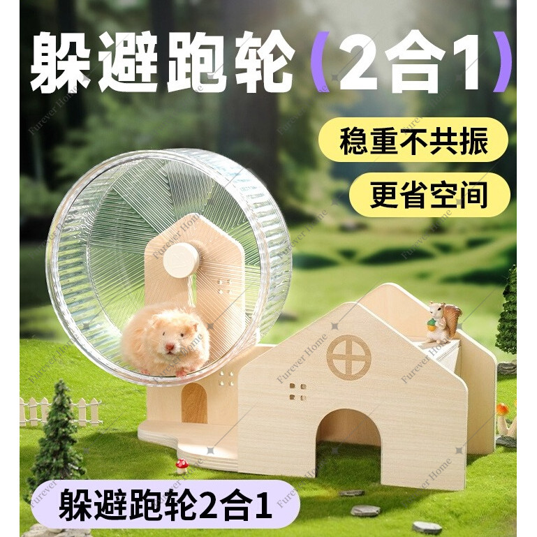 Hamster Wheel & Hideout Combo | Syrian Hamster & Roborovski Dwarf专用 | ของเล่นออกกําลังกายและตกแต่งดี