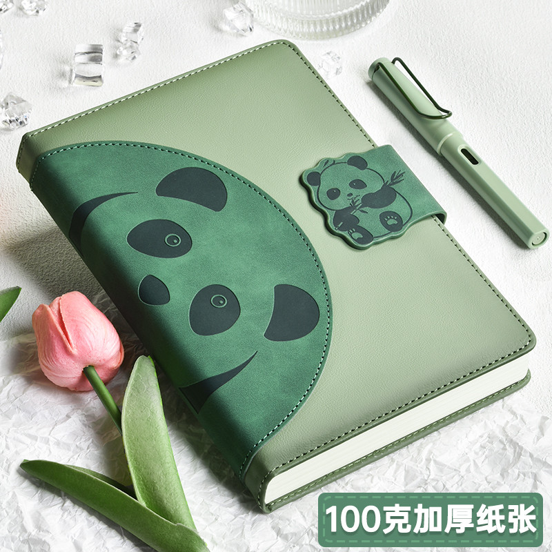 A5 Magnetic Buckle Notebook 2025 Influencer Panda Notebook Cute Notepad ไดอารี่มูลค่าสูงสามารถปรับแต