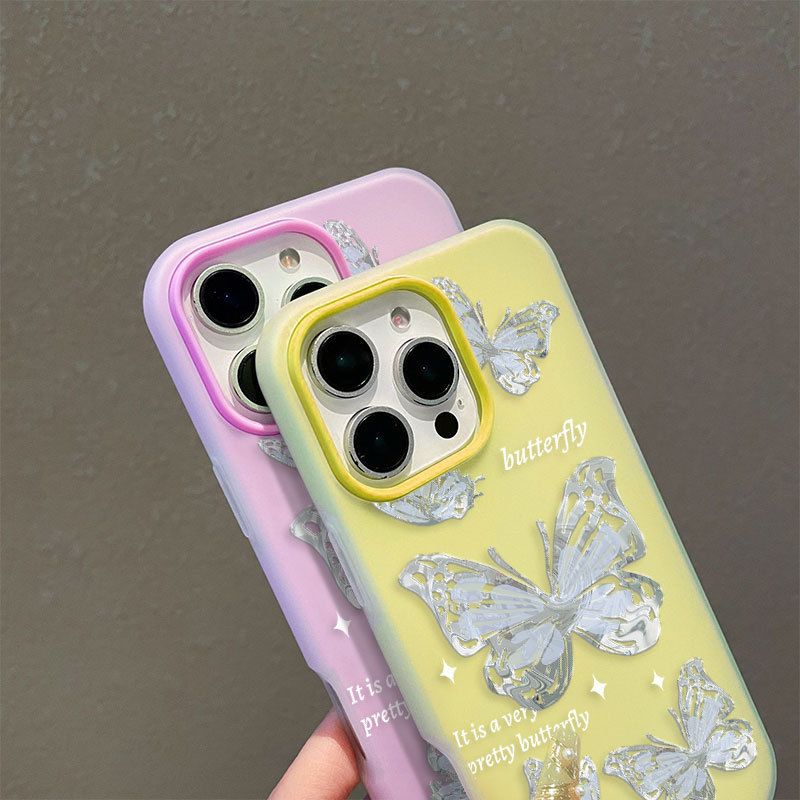 Shining Silver Butterfly Jelly 2-in-1 เคสโทรศัพท์สําหรับ OPPO Reno 5 5K 6 Reno 7Z 8Z OPPO F9 Pro Sof