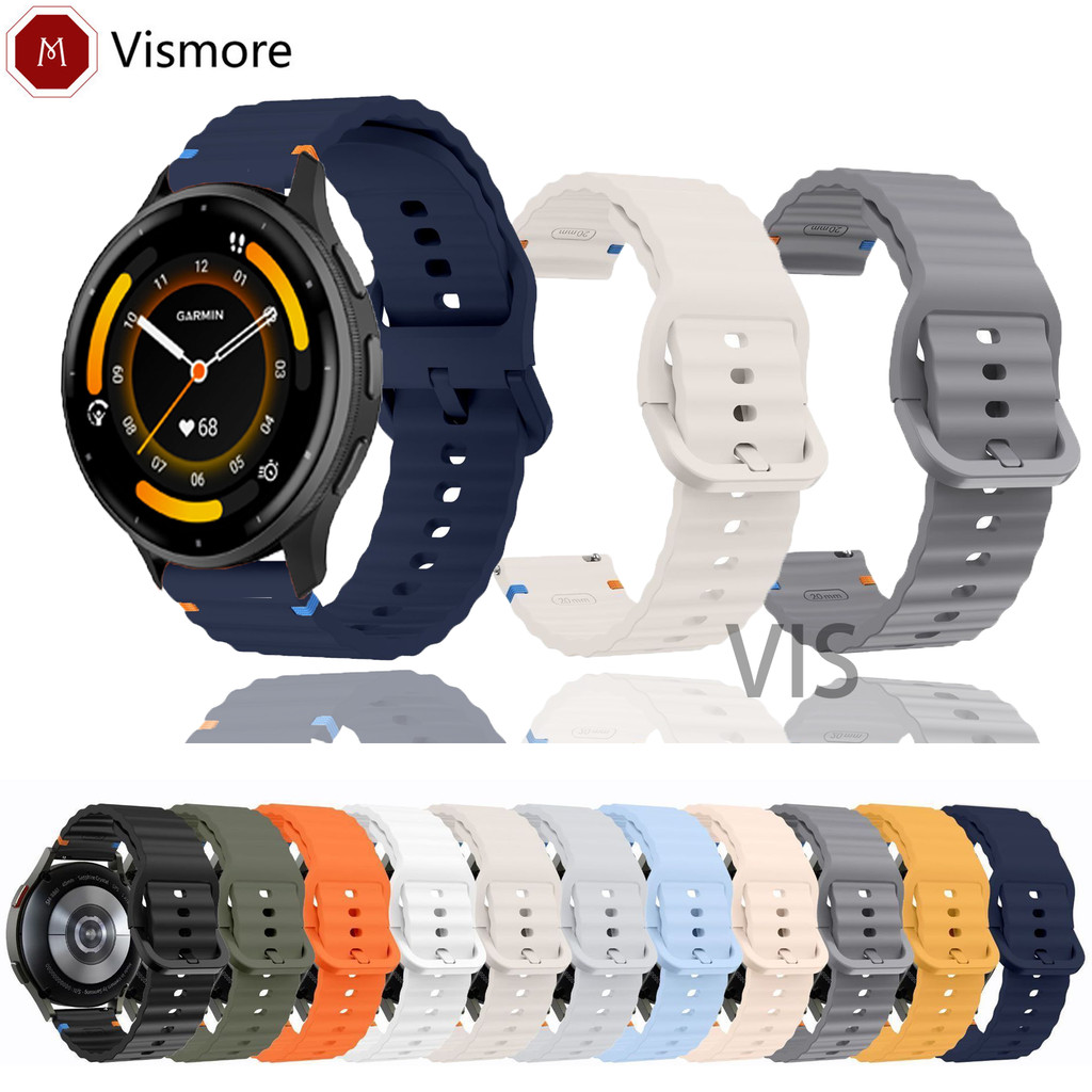 สายรัดซิลิโคนอ่อนนุ่มสําหรับ Garmin Venu4 Venu3 Venu2 plus/Venu Sq2/Venu 23 4 2S 3S /Venu Sq/Vivoactive 3S 4S 4 5 6 45 มม.41 มม.Vivomove HR Tie-line สมาร์ท Breathable นาฬิกากันน้ํา