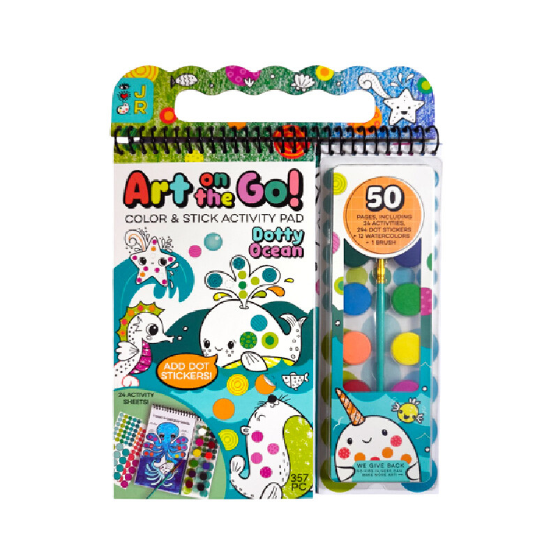 IHEARTART ชุดระบายสีพร้อมปากกาสีน้ำ Dotty Ocean 8 สีและกระดาษ 50 แผ่น