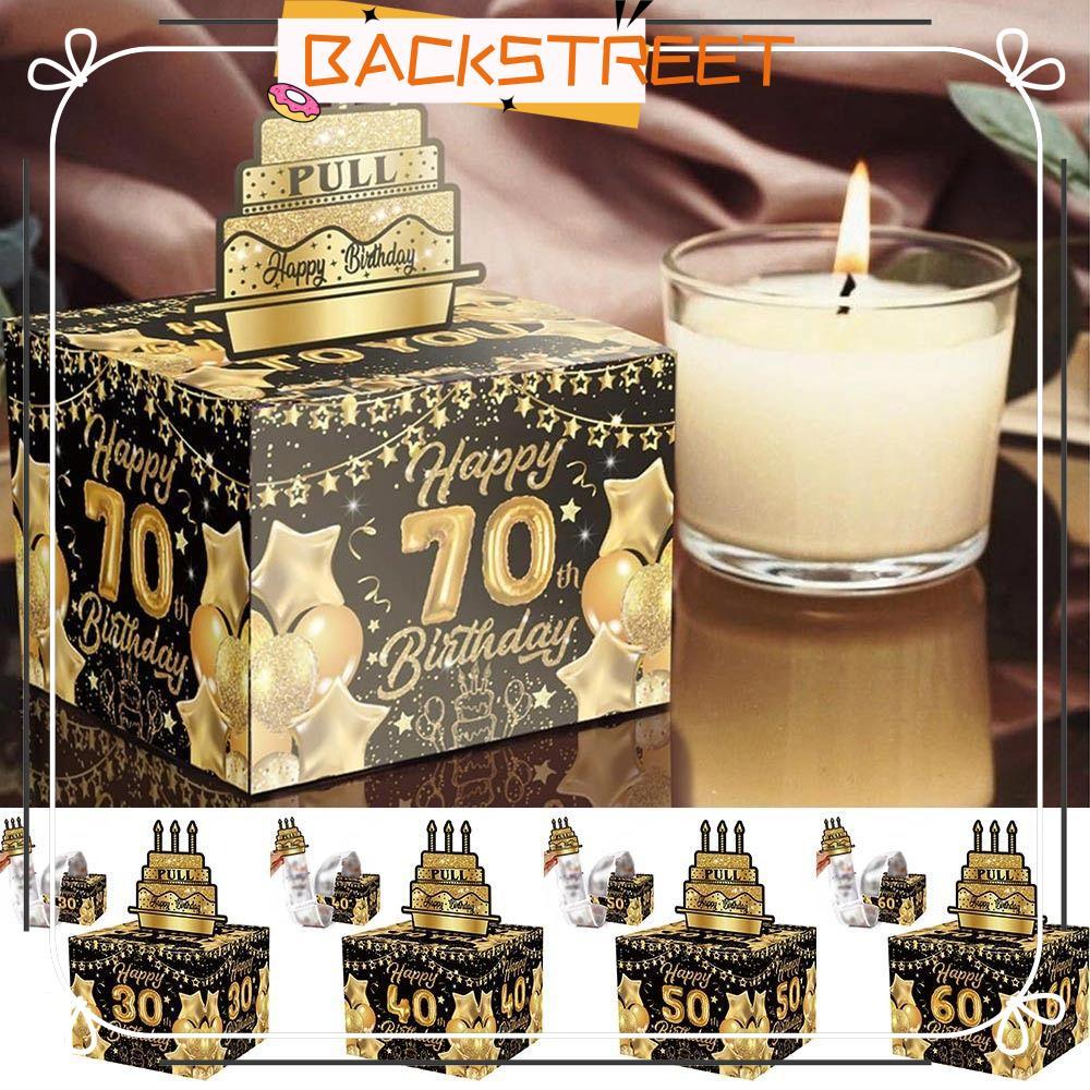 BACKSTAGE Birthday Money Box, 30th 40th 50th Birthday Cash Pull Gift Boxs, Fuuny Creative Paper Happ