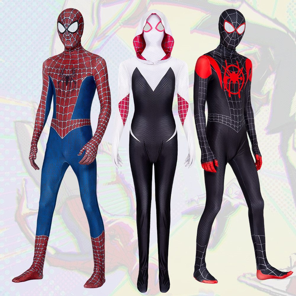 บอดี้สูทคอสเพลย์ Gwen Lycra สไตล์Spider สำหรับจักรวาลขนาน ขนาด8LTH