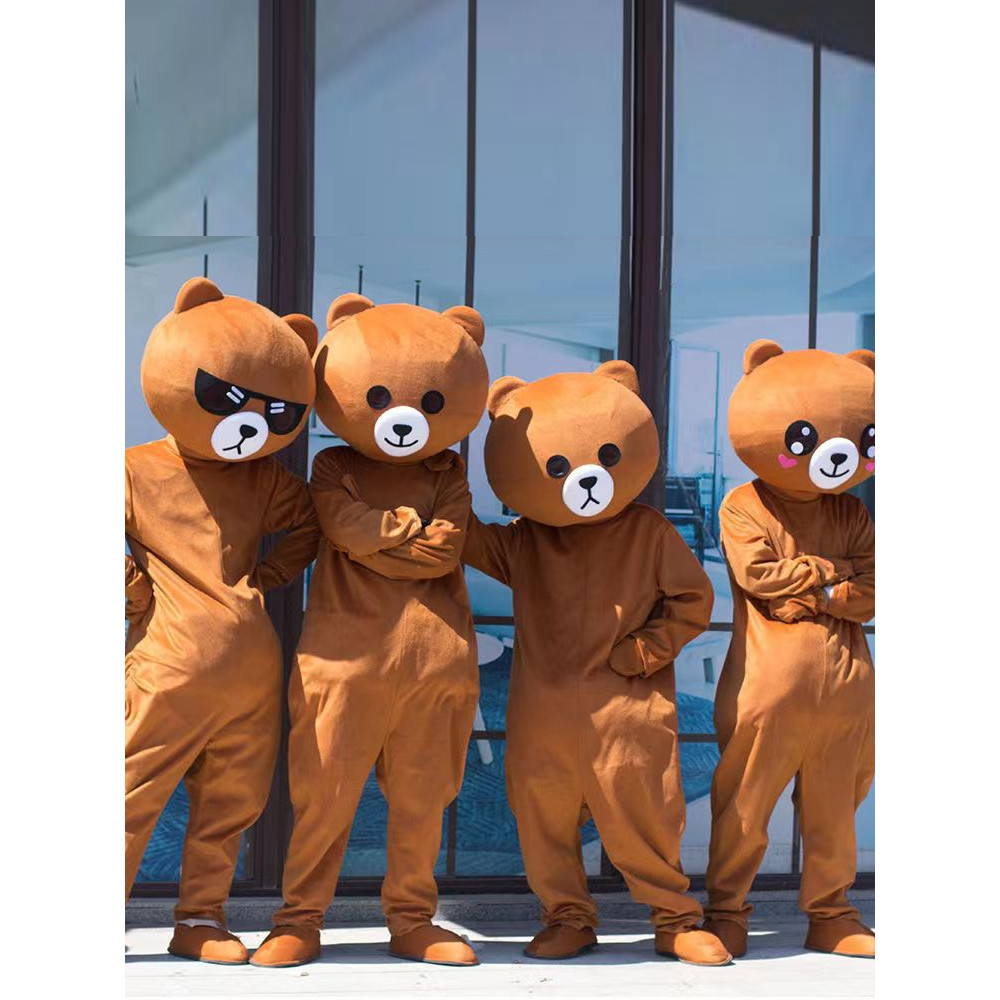 Influencer Brown Bear Walking Cartoon Doll Costume Pikachu Kumamon Doll Set Doll Costume