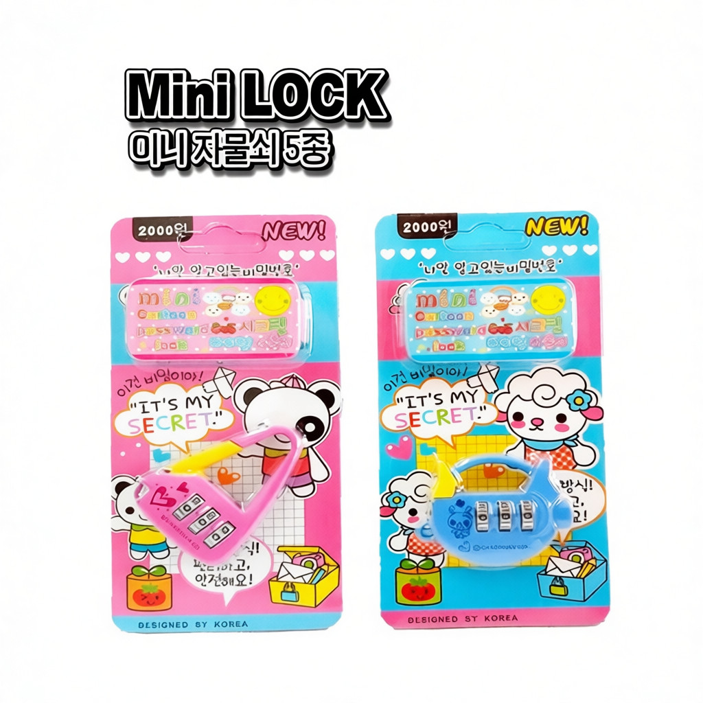 การ์ตูน 3 หลักรหัสล็อค Mini กระเป๋าเดินทาง Keylock Kunci kata laluan kartun เกาหลี/ล็อคหลายใหม่