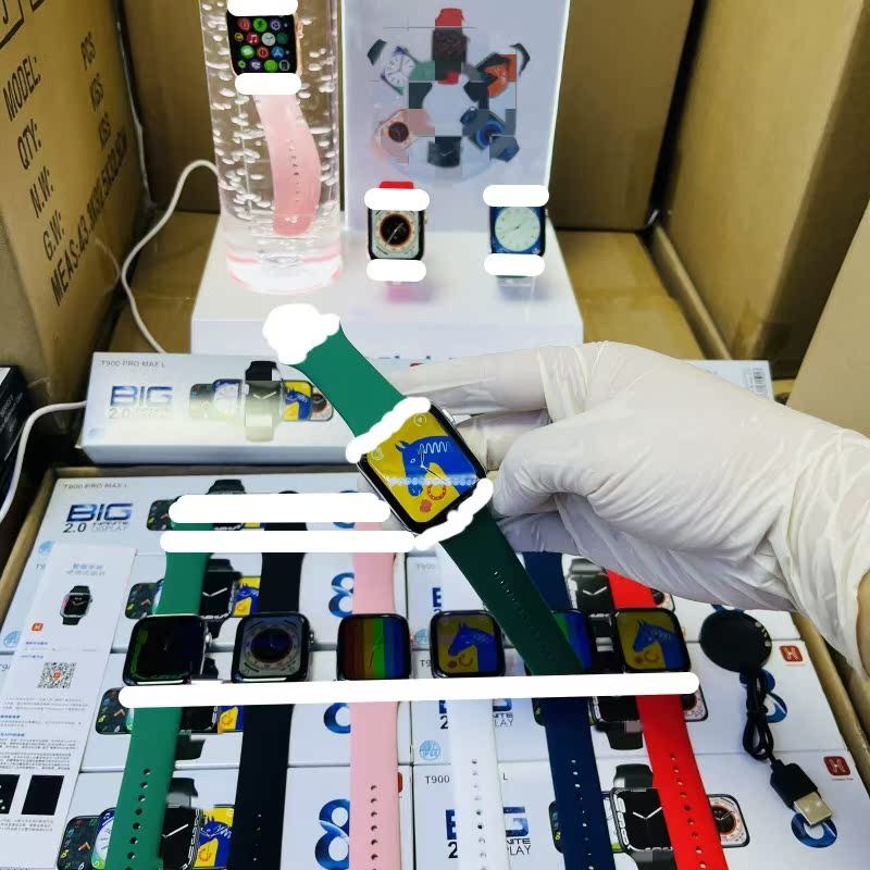 บรรจุภัณฑ์ป้องกันการวางเคาน์เตอร์โรงงานดั้งเดิม T900 Pro MAX L/S สมาร์ทวอทช์ watch8 ไร้สายชาร์จเคลือ