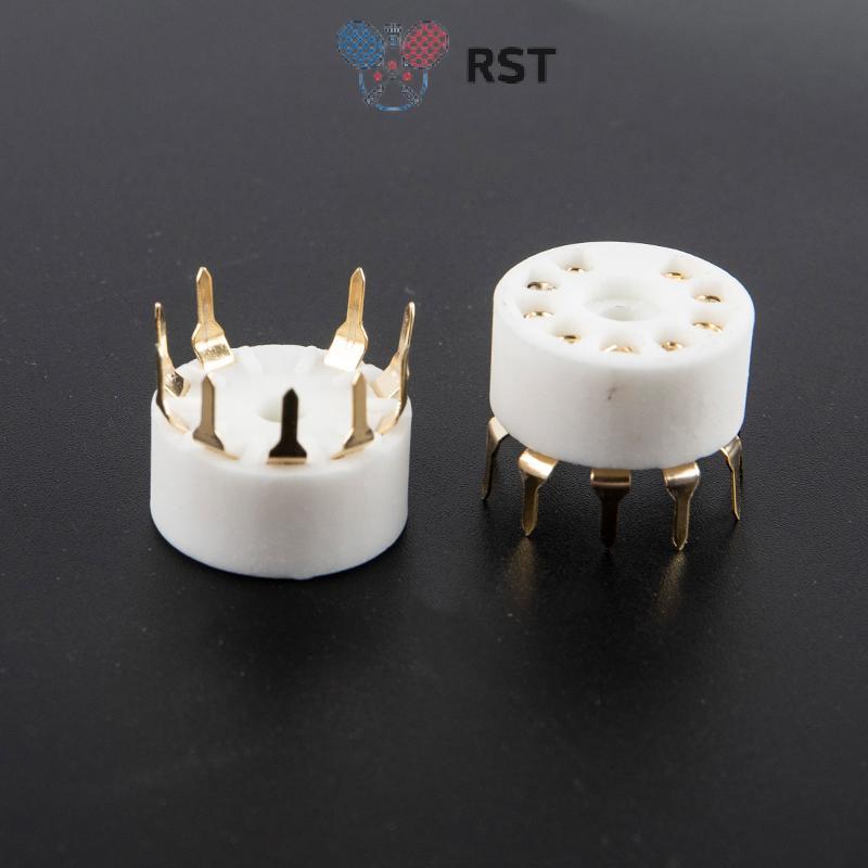 RunSabailTWO 5 ชิ้นเซรามิค 9pin B9A PCB Mount Tube Socket 12AX7 12AT7 Hifi Audio Vintage AMP Nice