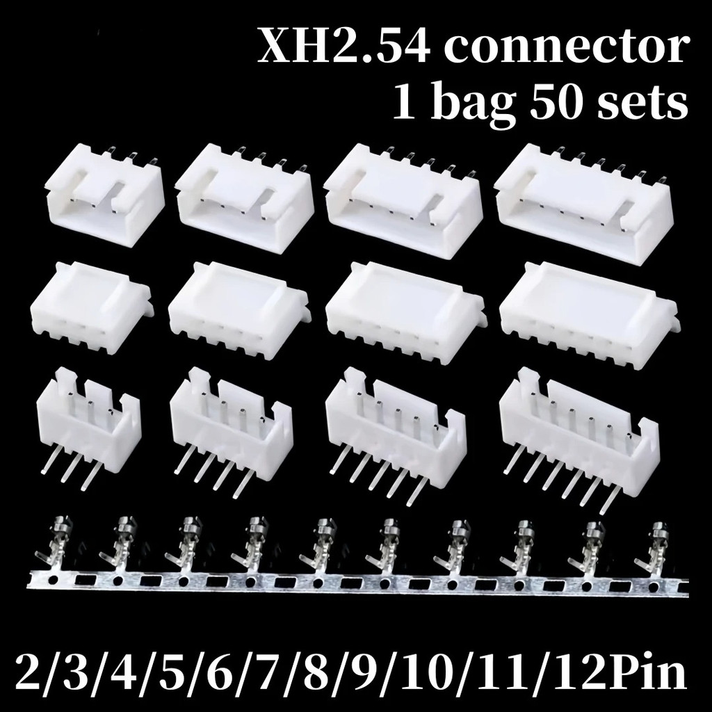 JST XH2.54 2/3/4/5 Pin Terminals เปลือกพลาสติกชายปลั๊ก + หญิงซ็อกเก็ตสายไฟ XH 2.54 2P 3P 4P 5P 6P 7P 8P 9P 10P 12P