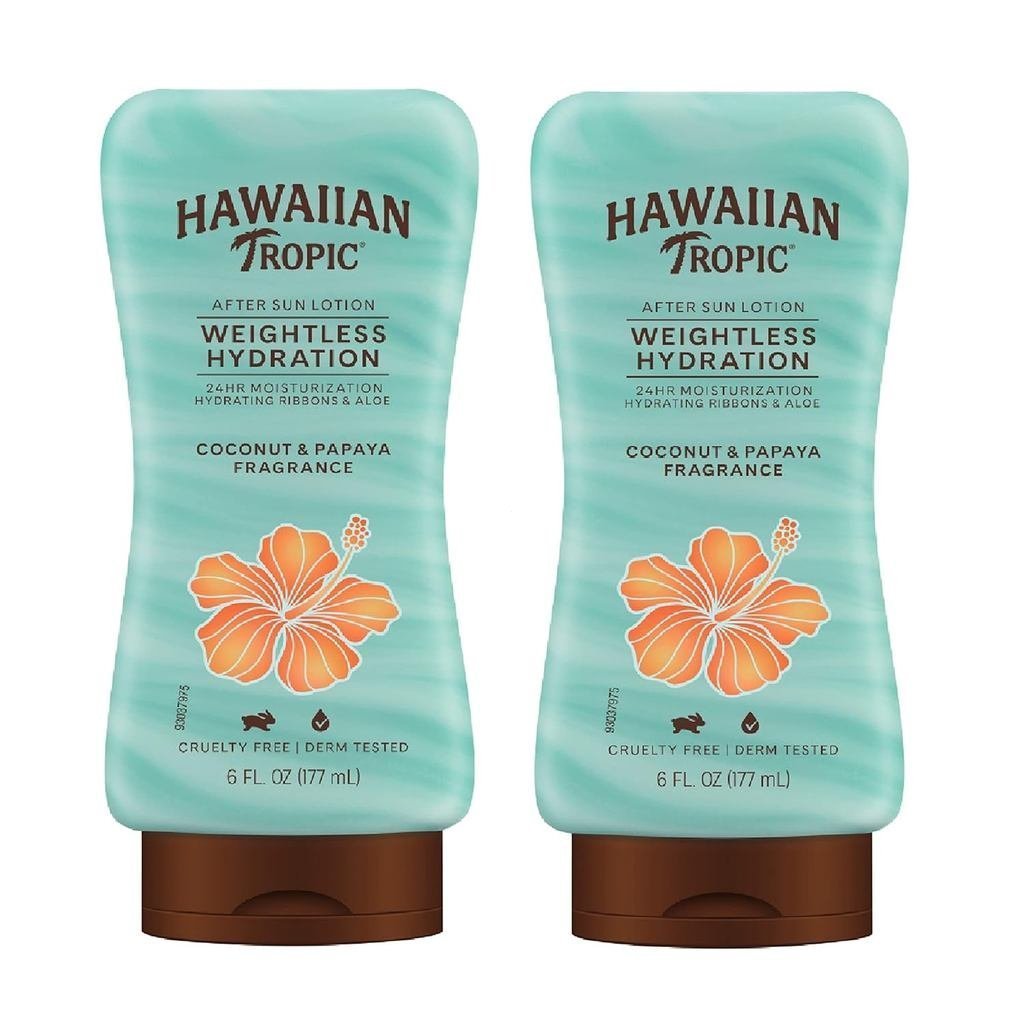 Hawaiian Tropic Weightless Hydration After Sun Lotion with Aloe, 6oz Twin Pack | Hawaiian Tropic Lot