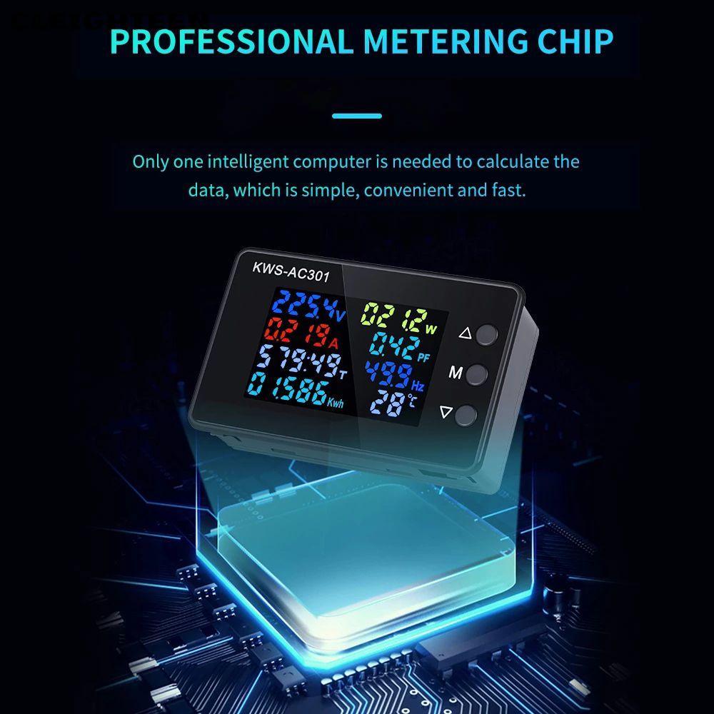 CLEIGHTEEN AC Wattmeter ความแม่นยําสูง AC 50-300V KWS-AC301 Power Energy Meter