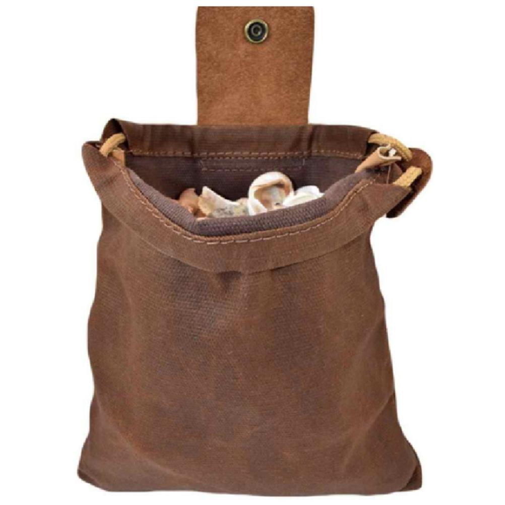 1buycart1 Foraging Pouch Waxed Mushroom Bag Bushcraft Gear - Rock Collecting Travel for Outdoor ( 1)
