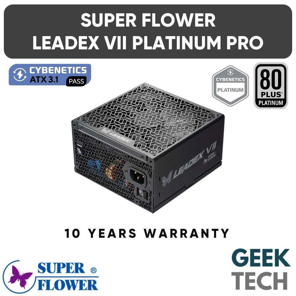 SUPER FLOWER LEADEX VII Platinum PRO 1200W ATX 3.1 80 Plus Platinum Power Supply PSU 1000W/1200W