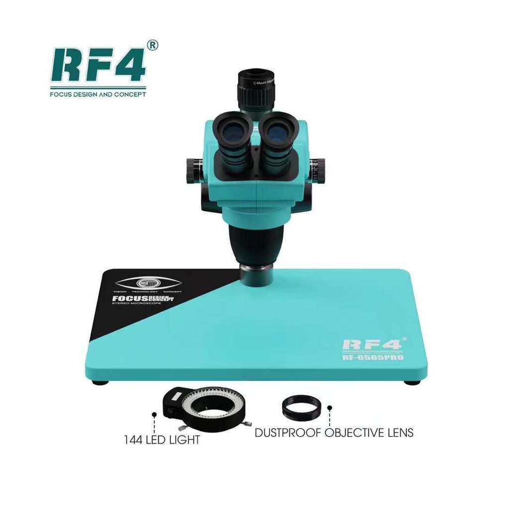 RF4 RF-6565PRO กล้องจุลทรรศน์ซ่อมโทรศัพท์มือถือสามตา HD ซูมต่อเนื่องซูมซูมบินสายเมนบอร์ดเชื่อม XHBK
