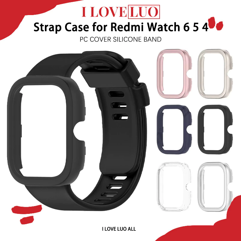 for Smartwatch Redmi Watch 6 5 4 กรณีพีซีซิลิโคนสายพานยางสายรัดข้อมือป้องกันหน้าจอ อุปกรณ์เสริมฝากกันชน
