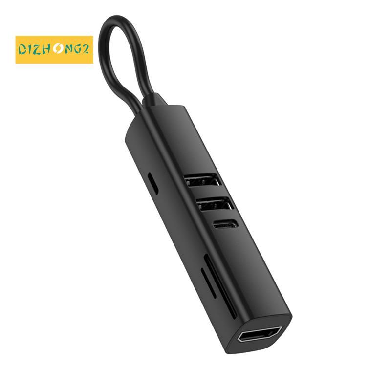 [dizhong2]USB 3.0 HDTV 4K 30Hz วิดีโอ 7 in 1 USB C HUB SD TF Card Slot Reader Multi-Ports PD 100W ชา