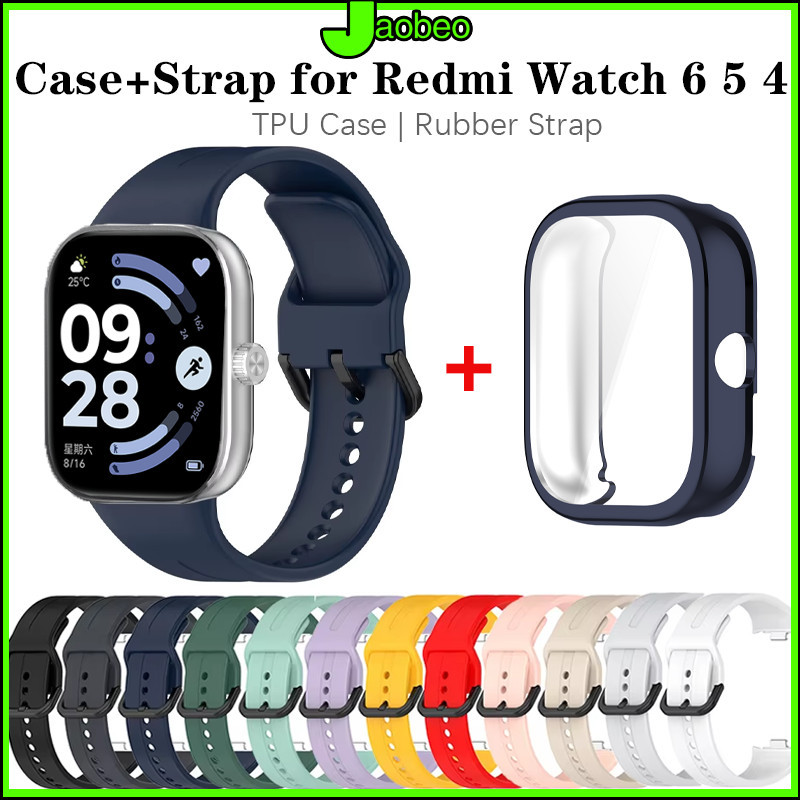 กรณี TPU อ่อน สายซิลิโคน for Redmi Watch 6 5 4 สายยางป้องกัน Gores นุ่มกีฬา ปกป้องหน้าจอ อุปกรณ์เสริมกันชน