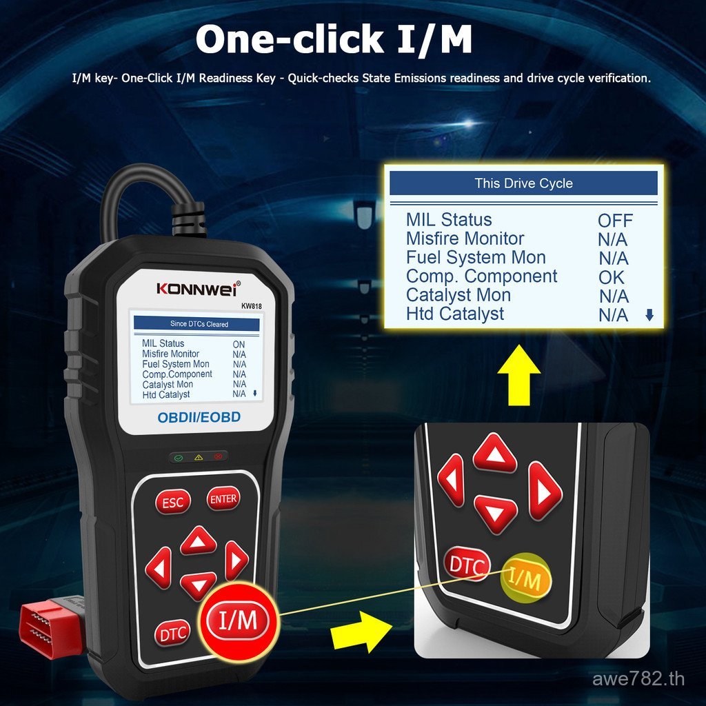 เครื่องตรวจจับ KW818 Faulty KW808KONWEIKW820 รถรุ่นอัพเกรดเครื่องสแกนเนอร์เครื่องตรวจจับวินิจฉัย 45C