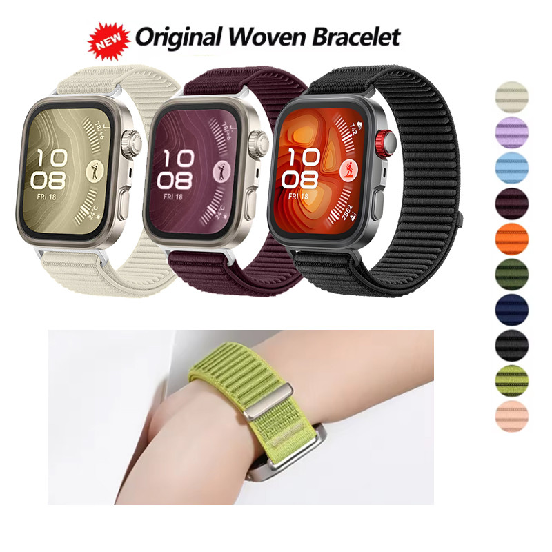 แฟชั่นถักสายรัดห่วงไนลอนสําหรับ Huawei Watch Fit 5 Fit4 Fit3 สําหรับ Huawei Watch Fit5 Pro สร้อยข้อมืออุปกรณ์เสริม