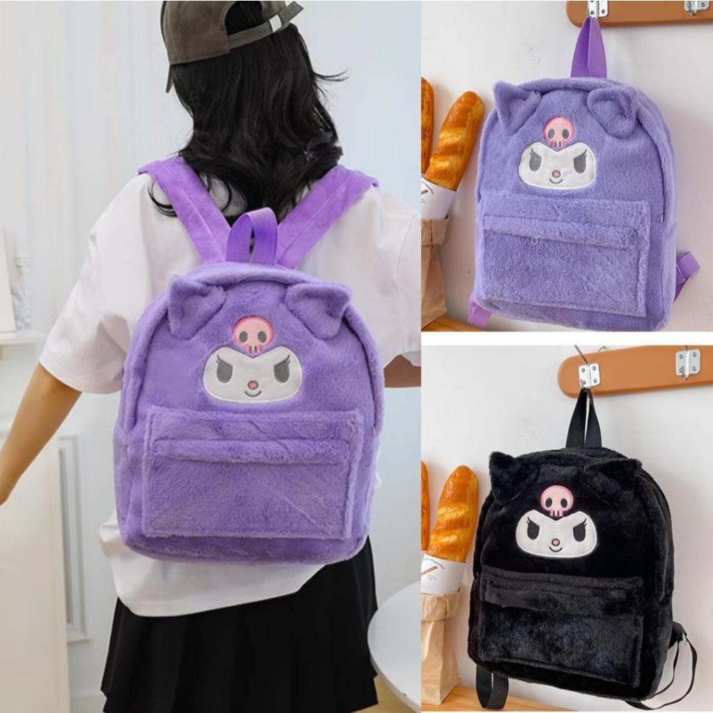 Kuromi 33CMKR1020 Kuromi Beg Japan Fashion Beg Sekolah Melody Beg Belakang Beg galas Backpack Bagpac