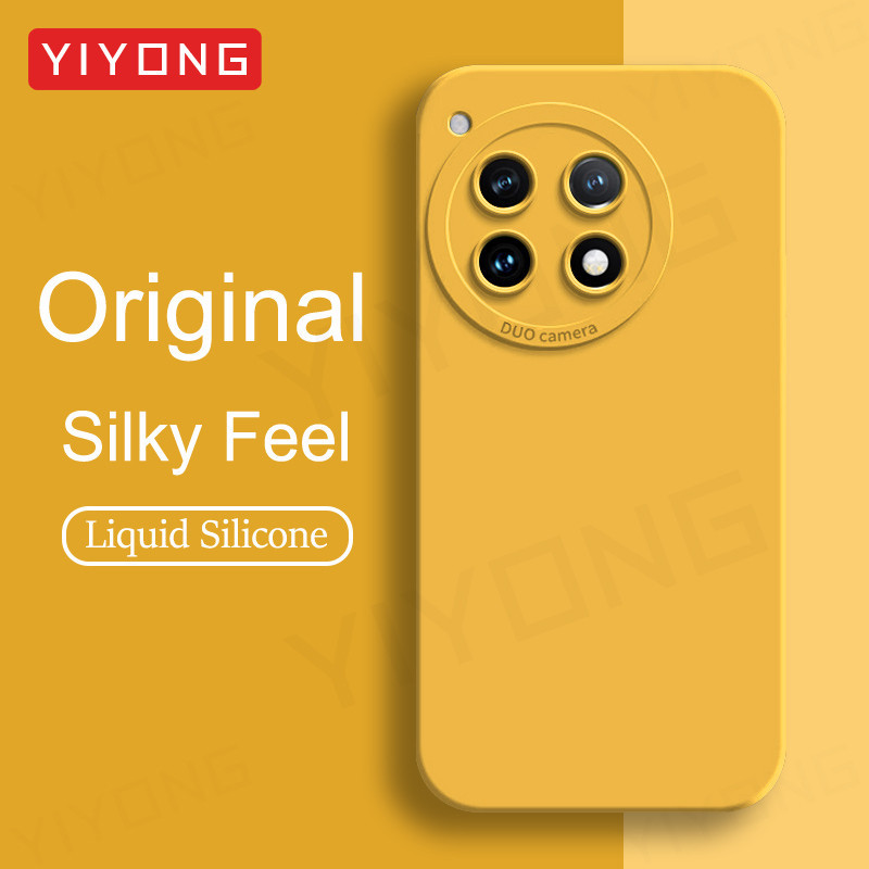 สําหรับ OnePlus12 กรณี YIYONG Square Soft Liquid ซิลิโคนสําหรับ OnePlus 12 12R One Plus 13 13R 11 11