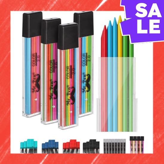 Direct From Japan Mr. Pen- 2mm Refillable Leads Pack of 48 Colored Lead Pencils 2.0mm Sharpie Pencil