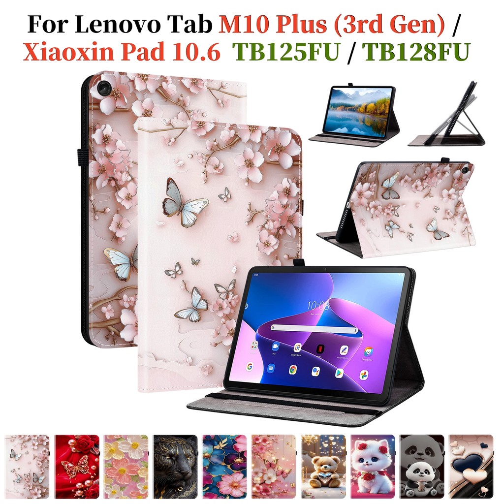 สําหรับLenovo Tab M10 Plus (3rd Gen) 10.6 2022 TB125FUคุณภาพสูงPUหนังฝาครอบXiaoxin Pad 10.6 TB128FU 