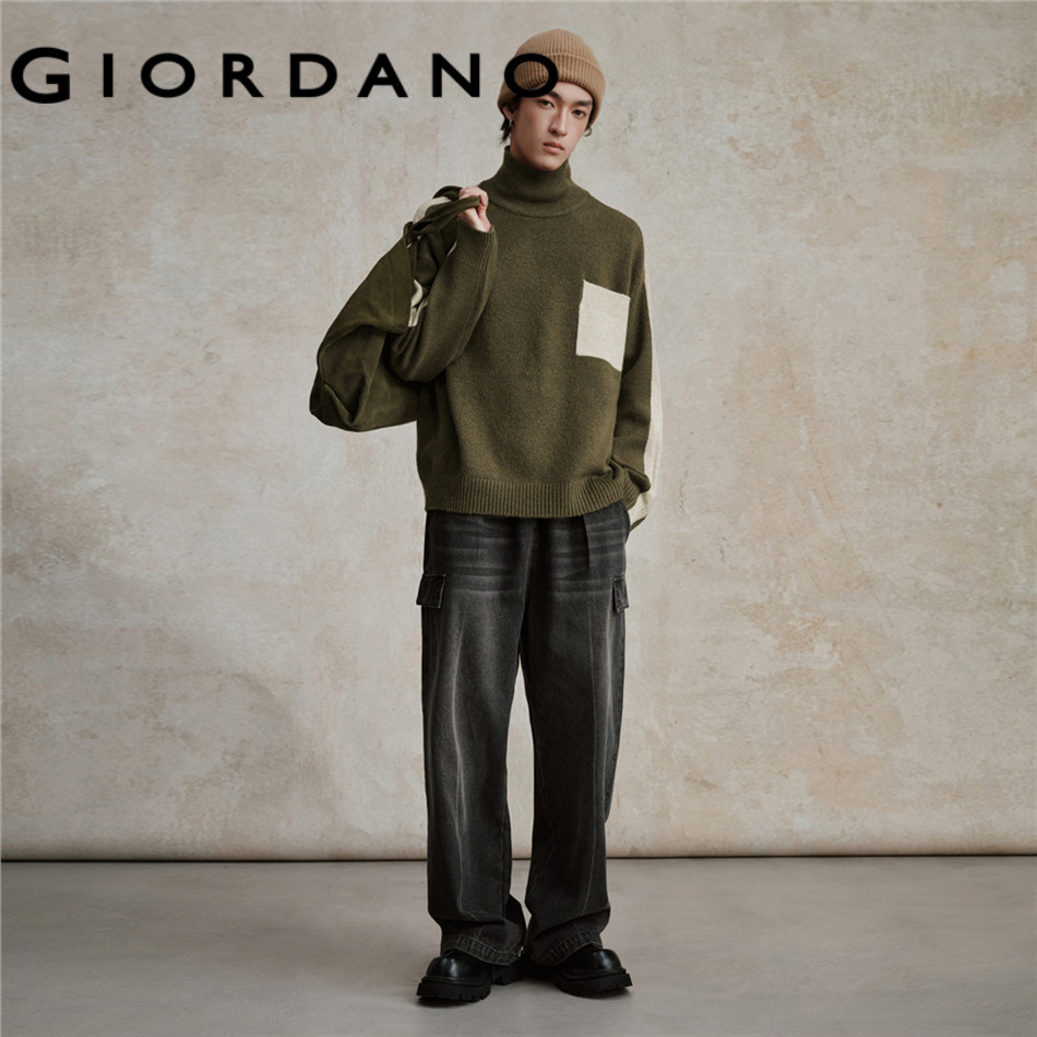 GIORDANO MEN Moustache effect cargo denim pants 18115706